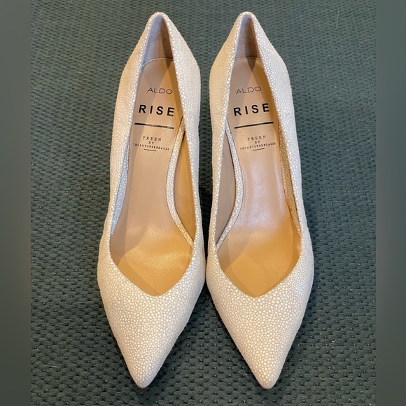 Aldo Rise x Preen by Thornton Bregazzu Pravda Leather Suede Pump 7.5 38 - Picture 2 of 12